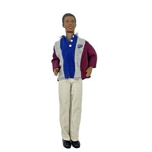 Vintage Mattel Barbie African American Ken Male Doll 1990s Khakis Sports Shirt‎